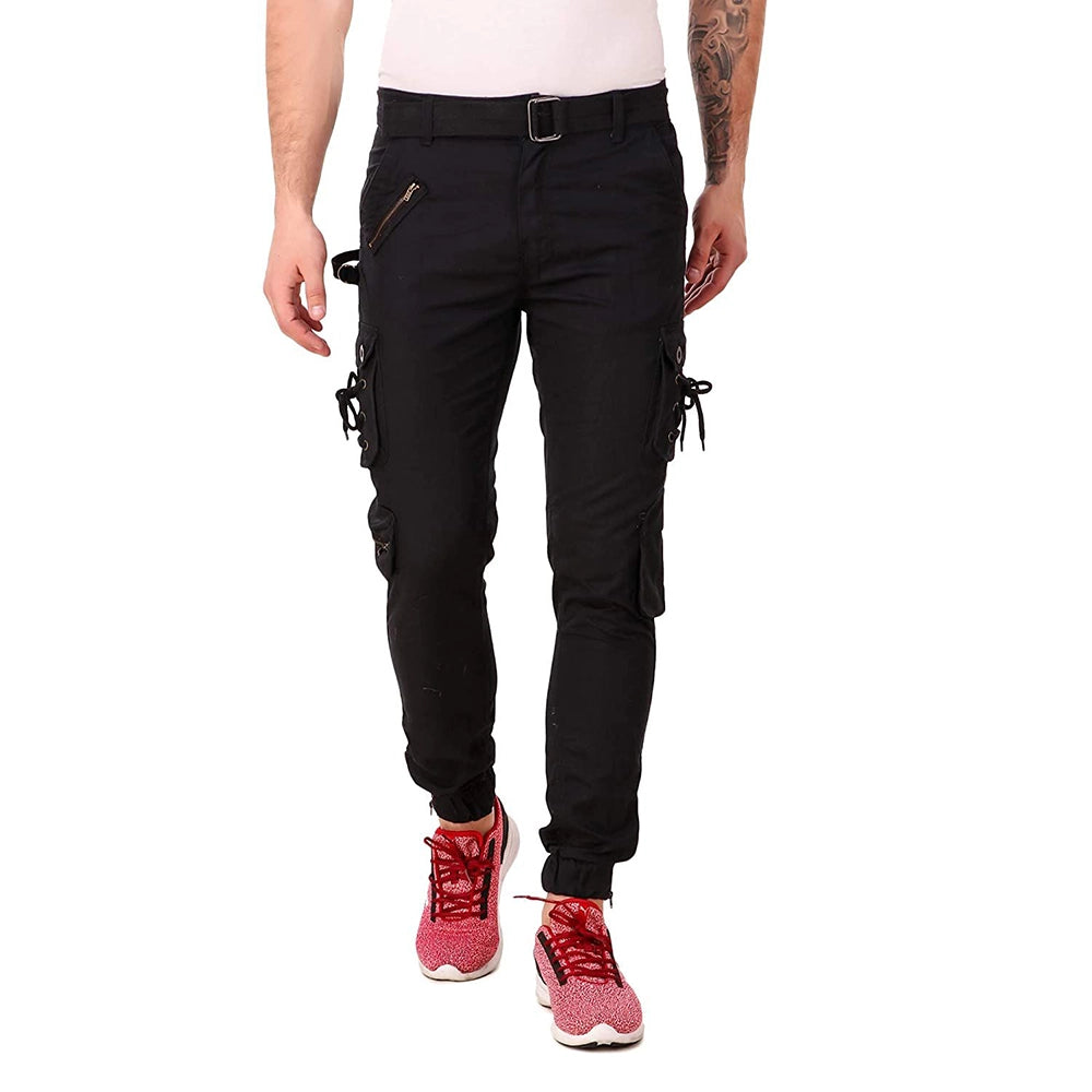 O Madam Cotton Fit and Flare 6 Pocket Cargo Casual Trousers for Men (Pack of 5)