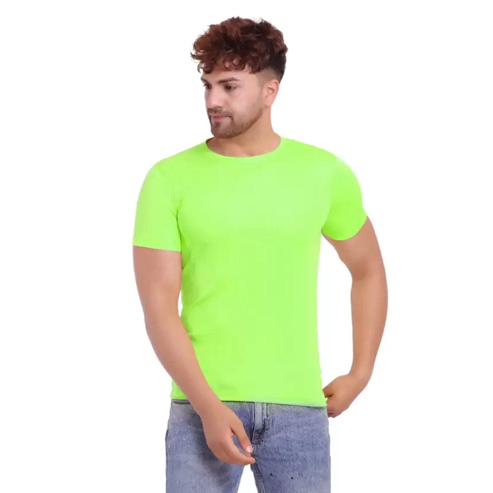 Men Solid Round Neck Pure Cotton T-Shirt (Pack of 5)