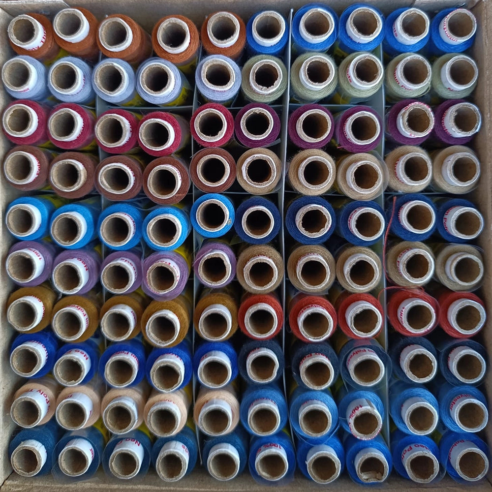 Poly Thread Roll Neo Poly Sewing Threads, 180m Each Spool (100 Tubes / Pack), Assorted ...
