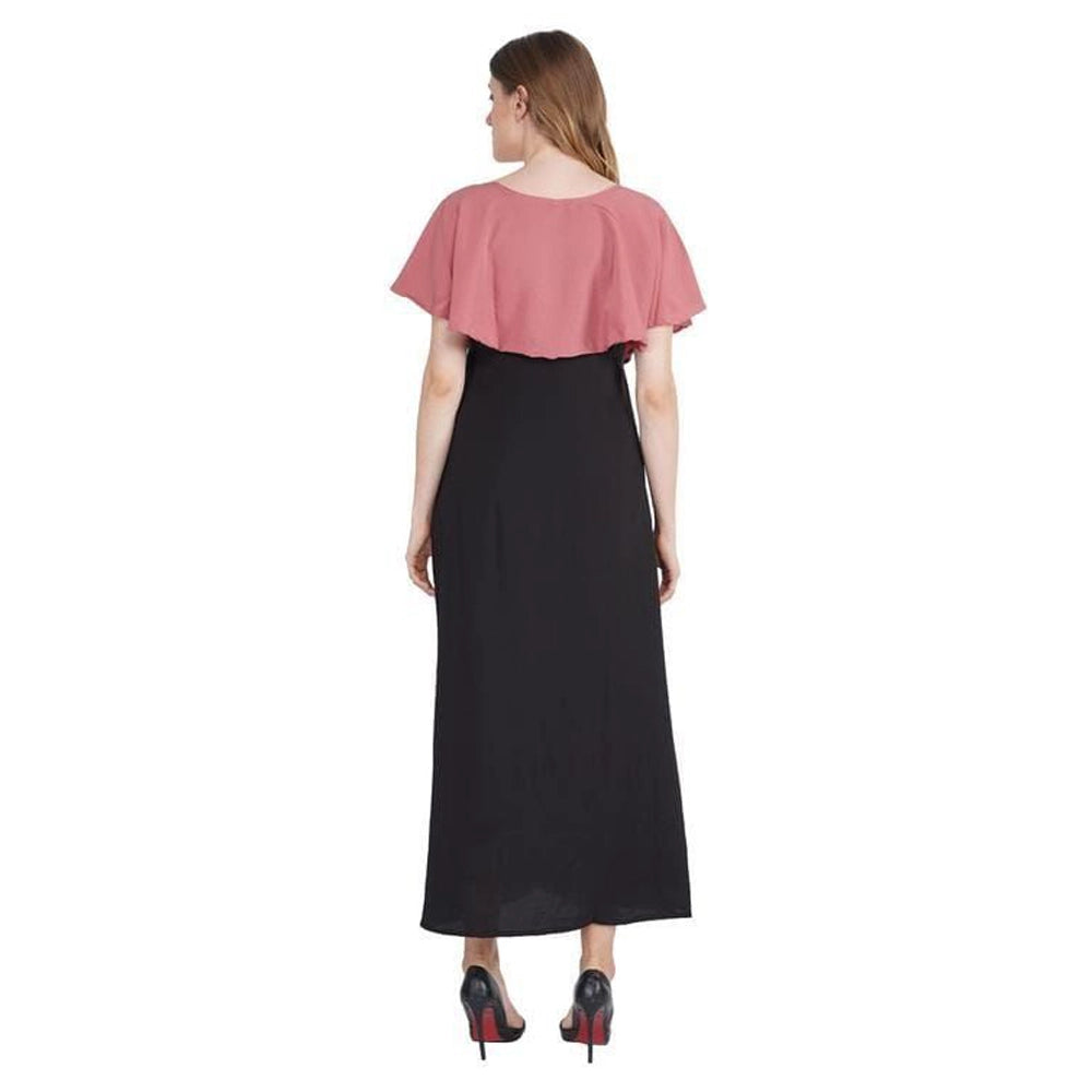 O Madam Crepe Solid Dress (3)
