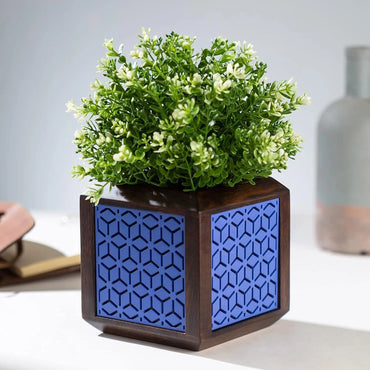 Point of Hue QUBO Placid Boxy Blue Planter Pot.2