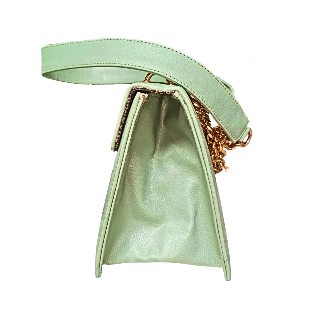 S F BAG WORLD Green sling bag-3