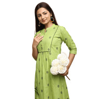 Adhuri Floral And Striped Cotton Dress For Women