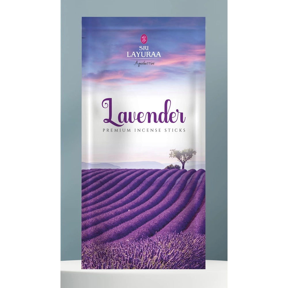 Sri Layuraa Agarbattis Lavender, Jasmine, Rose Flavours Premium Incense Sticks- 22 Sticks / Pack