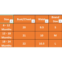 KIDZLIFE Dungarees Size chart