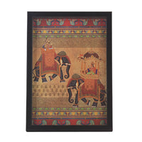 Wooden Tray (Rajasthani Print with two elephants)11.1
