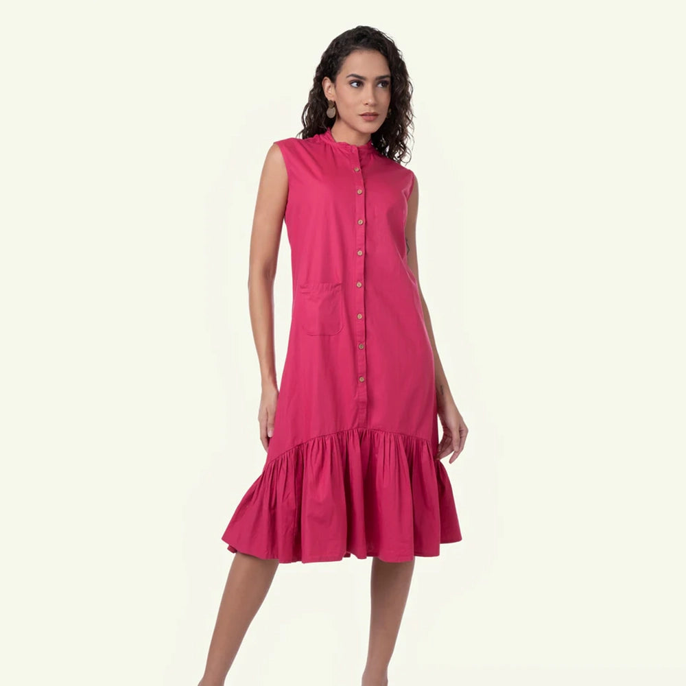 Freakins Frill Dress for Women (Pink) (Pack of 2) Rolloverstock Freakins Frill Dress for Women (Pink) (Pack of 2) Rolloverstock
